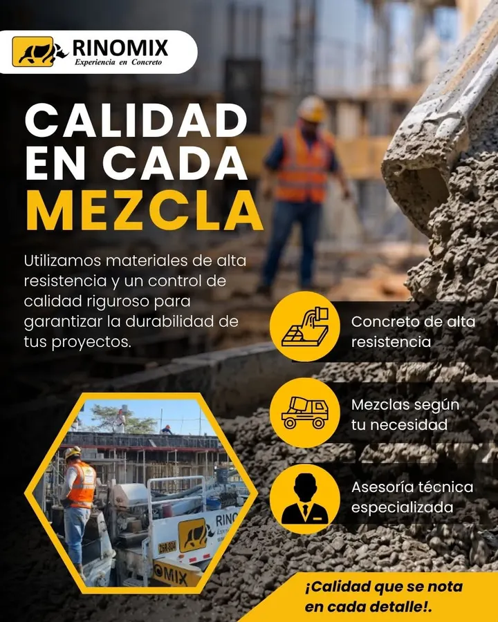 Calidad en cada mezcla de concreto RINOMIX
