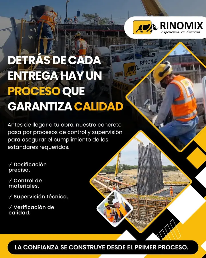 Proceso de control de calidad del concreto RINOMIX